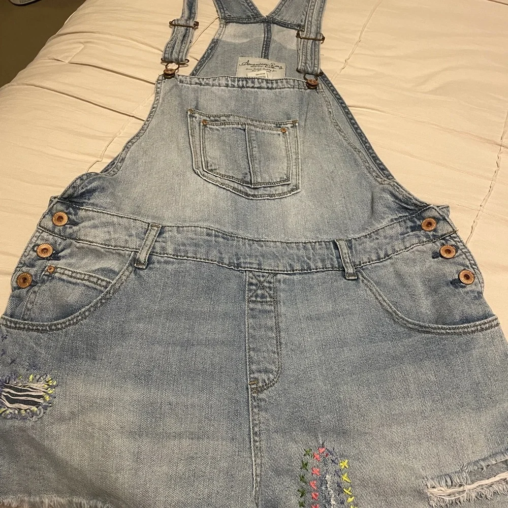 American Rag Light Blue Denim Overalls - Picture 1 of 5